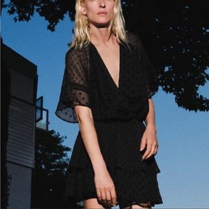 ZARA - Dotted Mesh Mini Dress - Size L